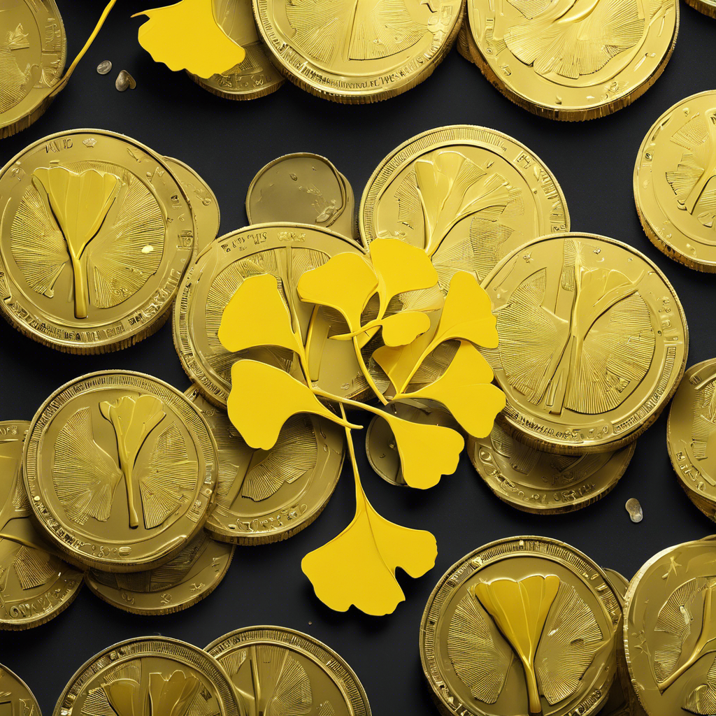 Ginkgo leaves and Cardano tokens