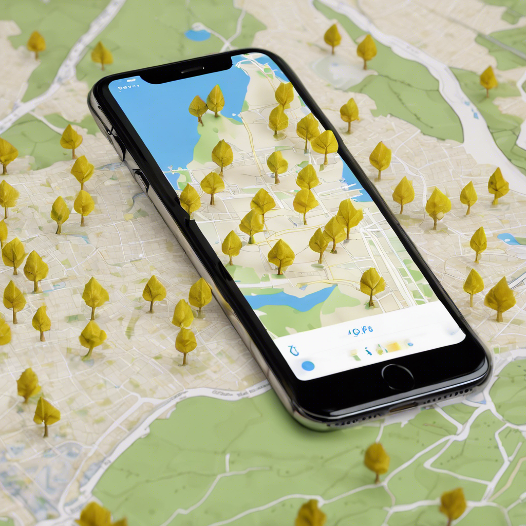 Proof of Tree dApp showing tree locations on a map