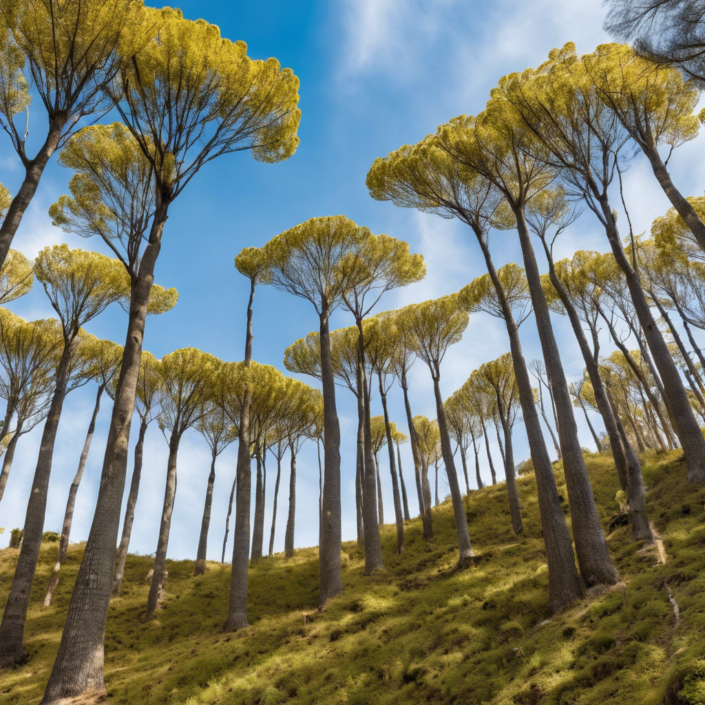 Trees growing on a hillside